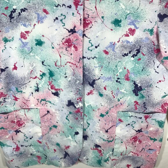 Sunshine Alley Adult Large Multicolor Long Sleeve Snap Button Scrub Jacket - Picture 5 of 10